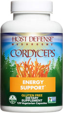 Host Defense, Cordyceps Capsules, Energy and Stamina Support, Mushroom Supplement, Unflavored, 60