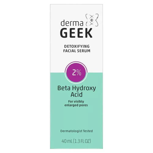 dermaGEEK BHA 2% Detoxifying Facial Serum + Paraben-Free, 1.3 oz