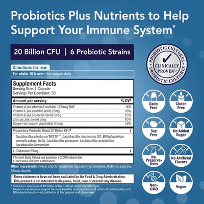 Bio360 Probiotics Immune Health Formula, 30 Vegetarian Capsules ...