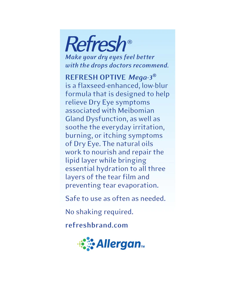 Refresh Optive Mega-3 Lubricant Eye Drops 30 Single