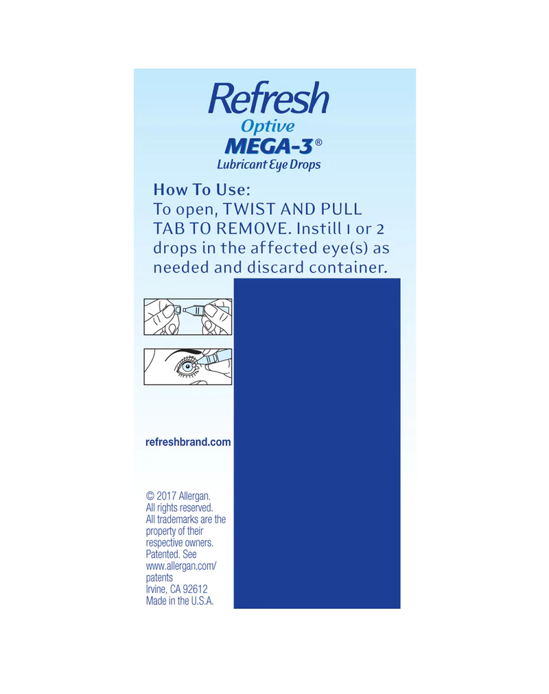 Refresh Optive Mega-3 Lubricant Eye Drops 30 Single