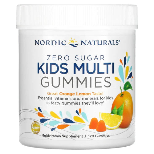 Nordic Naturals Zero Sugar Kids Multi Gummies Orange Lemon, 120ct