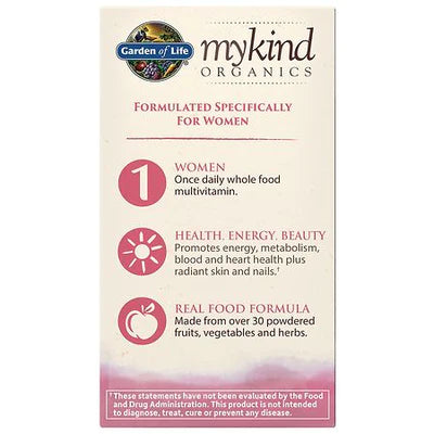 Garden of Life My Kind Organics Women's Multivitamin, 30 Vegan Tablets