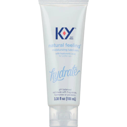 K-Y Natural Feeling Water Based Personal Lubricant with Hyaluronic Acid, 3.38 OZ