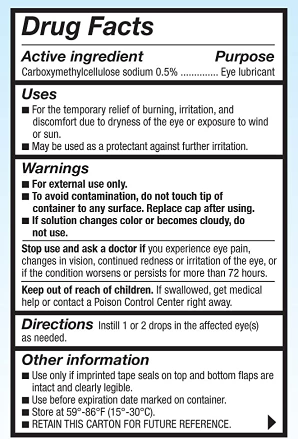 REFRESH TEARS lubricant eye drops 0.5 % Total 4 Bottles 15 ml