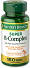Nature’s Bounty Super B Complex with Vitamin C & Folic Acid, Immune & Energy Support, 150 tablets