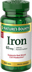Nature’s Bounty Iron 65mg Support Red Blood Cell 100 Tablets