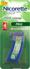 Nicorette 4mg Mini Nicotine Lozenges Mint Flavored 20 Count