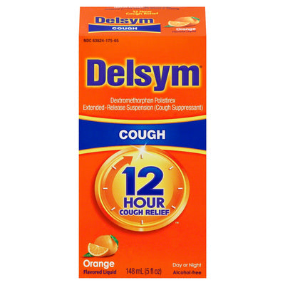 Delsymm Adult 12 hour Cough Relief Orange Flavor - WorldwSellers