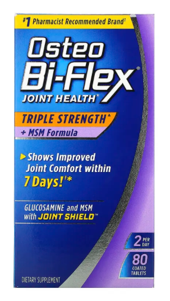 Osteo Bi-Flex Joint Health Triple Strength + MSM Formula 80 Tablets - WorldwSellers