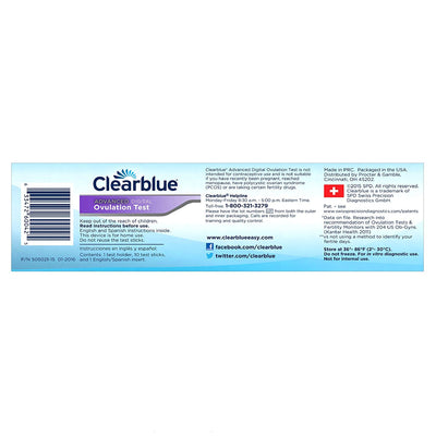 Clearblue Advanced Digital Ovulation Test, 10 Ovulation Tests - WorldwSellers