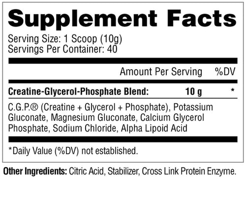 C.G.P- Creatine Glycerol Phosphate - Unflavored - 400G - WorldwSellers