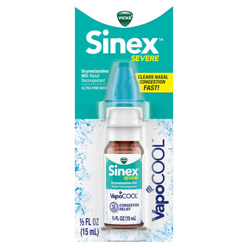 Vicks Sinex Severe VapoCOOL Sinus Decongestant Nasal Spray, 0.5 fl oz - WorldwSellers