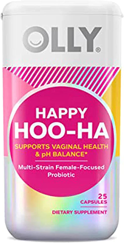 OLLY Happy Hoo-Ha - Supports Vaginal Health & Ph Balance, 25 Capsules