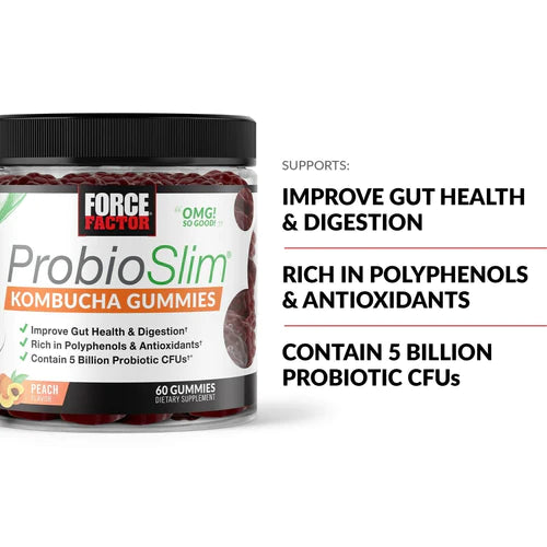 Force Factor ProbioSlim, Peach Flavor, 60 Gummies