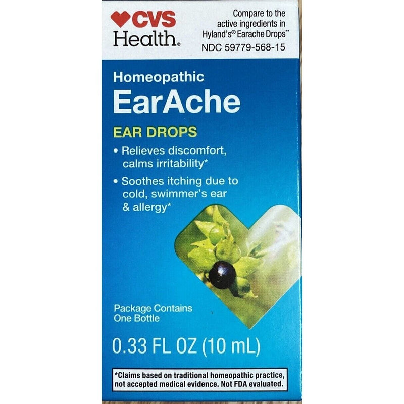 Homeopathic CVS Health Ear Ache Ear Drops, 0.33 fl. oz