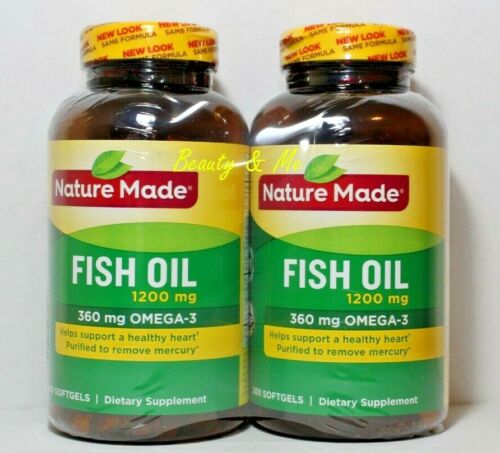 Nature Made Fish Oil 1200 mg OMEGA-3 360mg 200 Softgels-2 pack