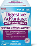 Daily Probiotic Capsule - Digestive Advantage 80 Capsules, Survives 100x...